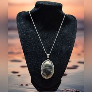 925 Sterling Silver Plated Bali Jasper Pendant